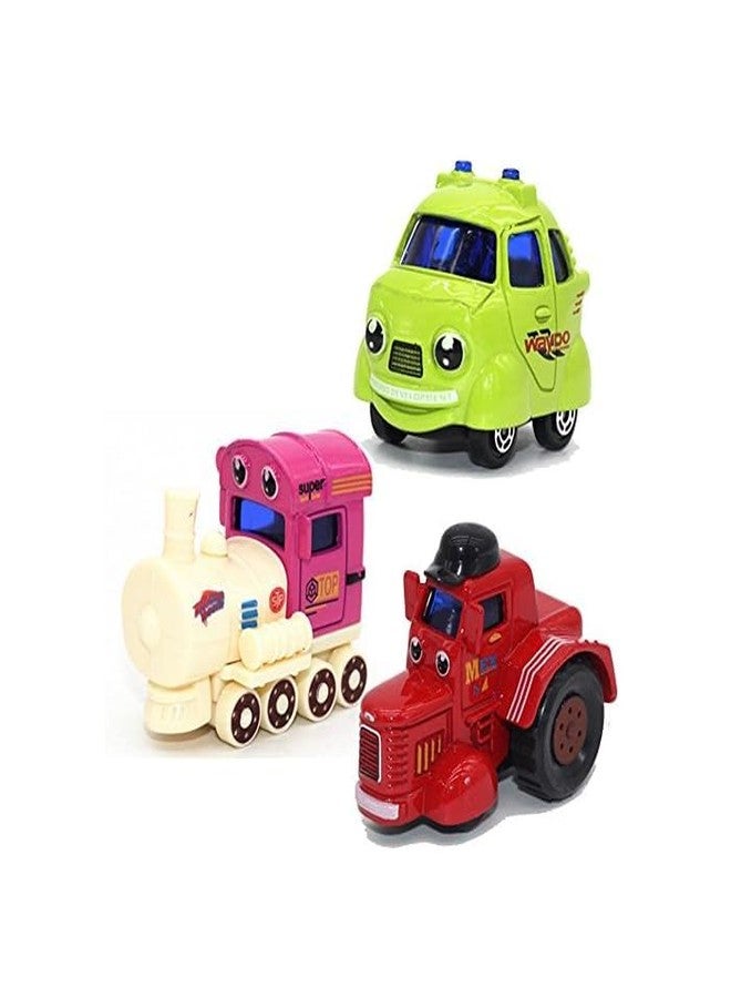 Manos Kids Vehicle and Character Toy Set, 3 Cartoon Vehicles with Cartoon Family Figures, Multicolor Combo Pack - Image 4
